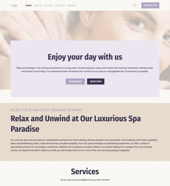 spa resort template preview