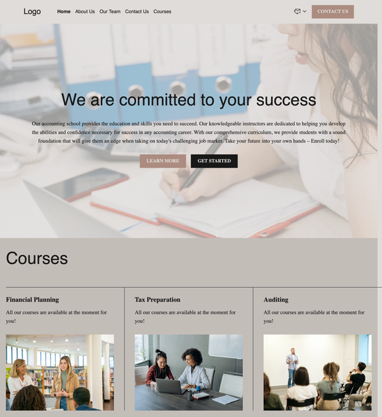 accounting school template preview