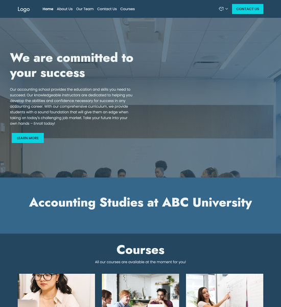 accounting school template preview