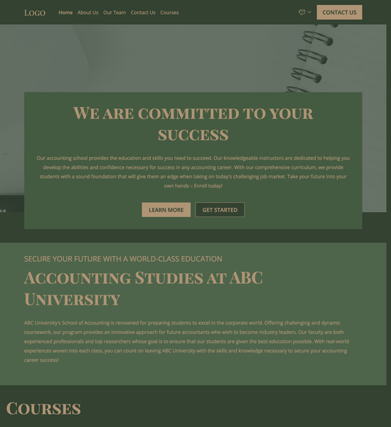 accounting school template preview