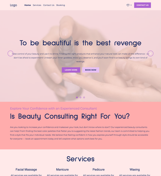 beauty consultant template preview