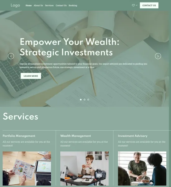 financial trading firm template preview