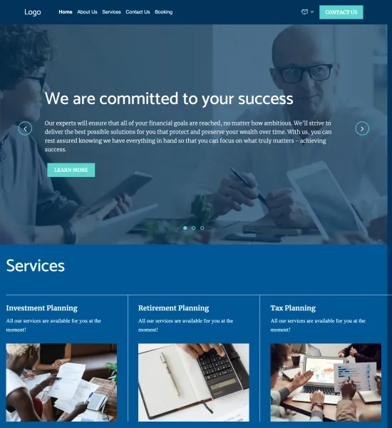 financial consulting firm template preview