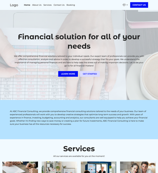 financial consulting firm template preview