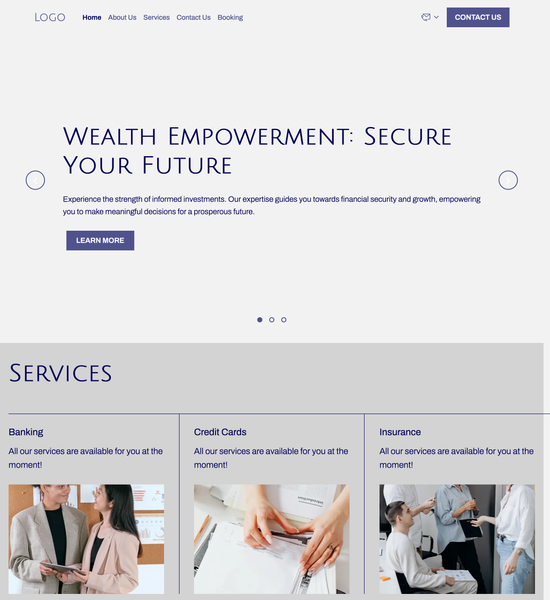 financial institution template preview