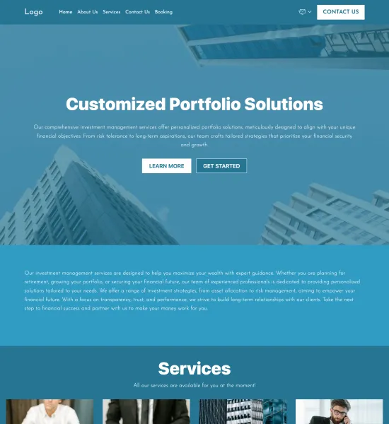 financial institution template preview