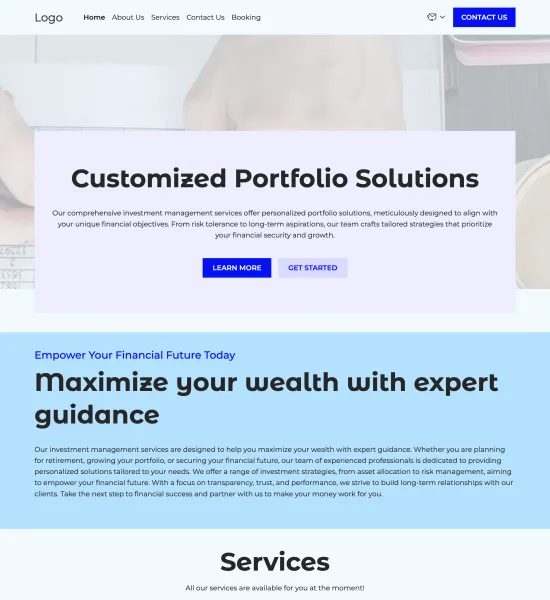 financial institution template preview