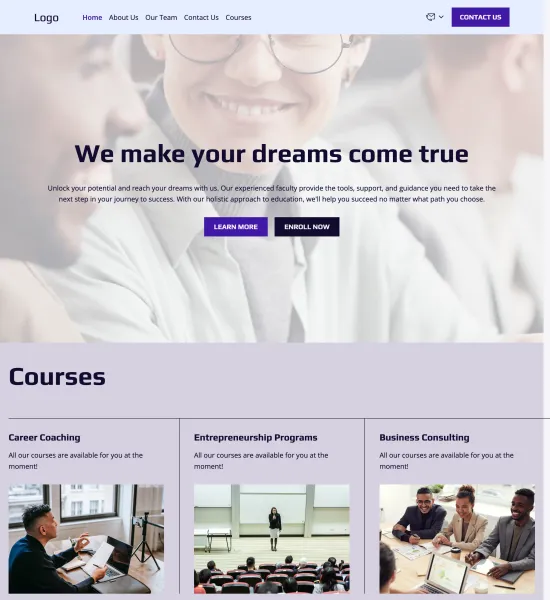 business school template preview