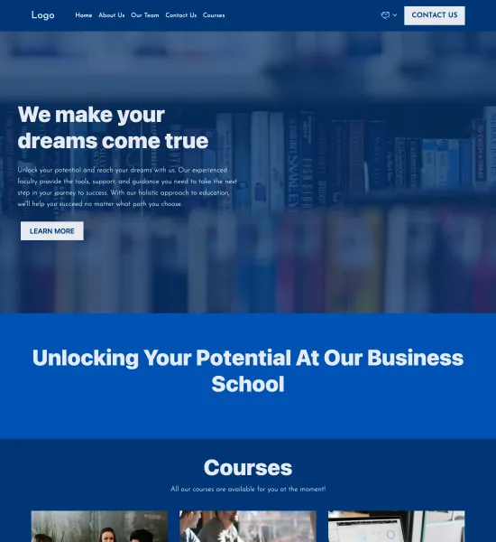 business school template preview