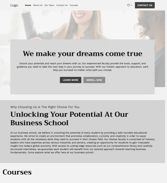 business school template preview