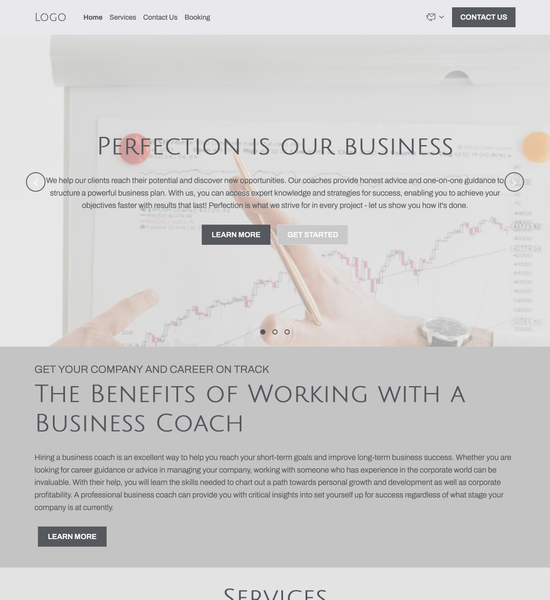 business coach template preview