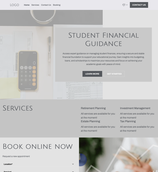 financial consultant template preview