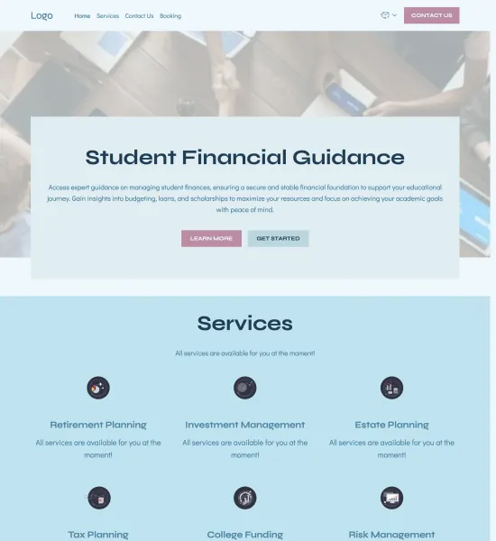 financial consultant template preview