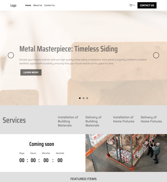 construction and building materials store template preview