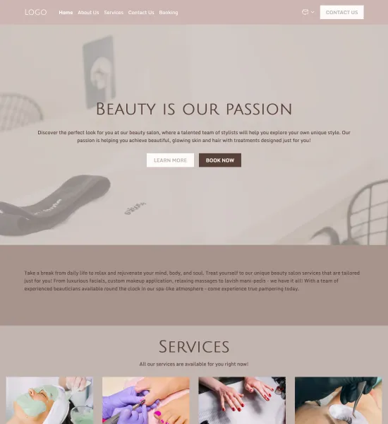 beauty salon template preview