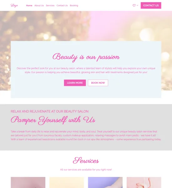 beauty salon template preview