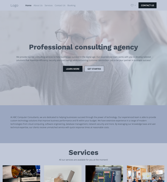 computer consulting agency template preview