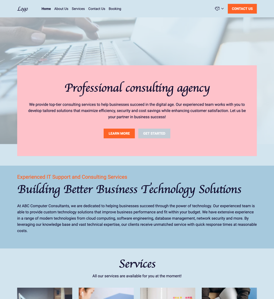 computer consulting agency template preview