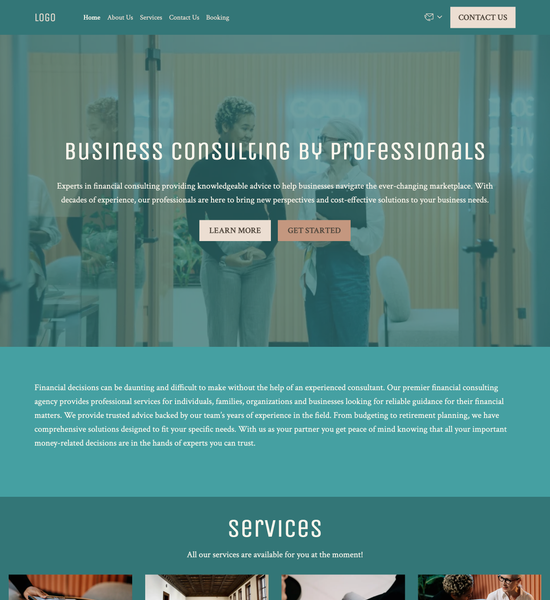 financial consulting agency template preview