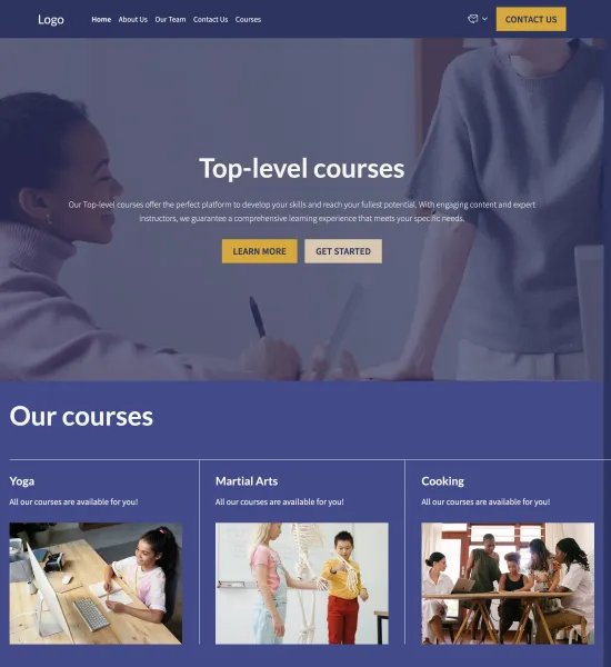 group courses template preview