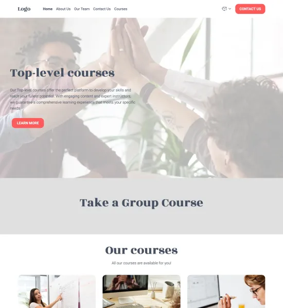 group courses template preview