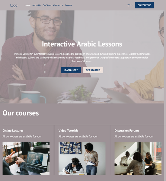 online courses template preview