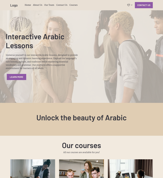 online courses template preview