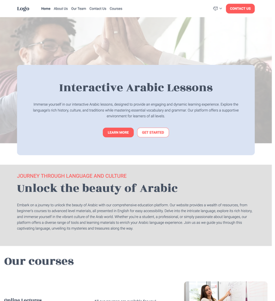 online courses template preview