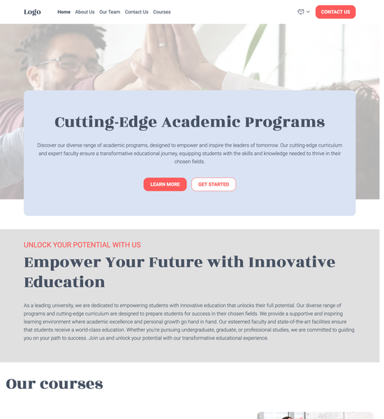 education center template preview