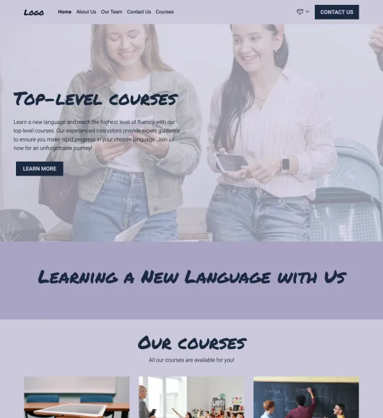 language school template preview