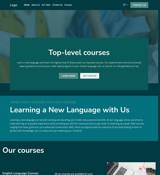 language school template preview