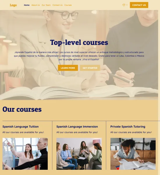 Spanish language school template preview