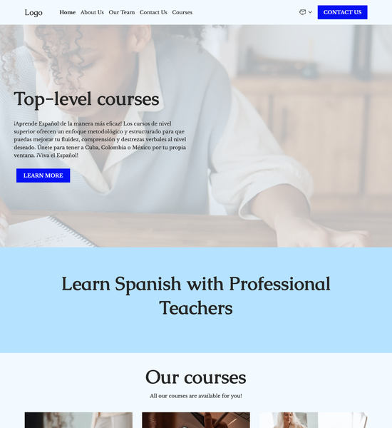 Spanish language school template preview