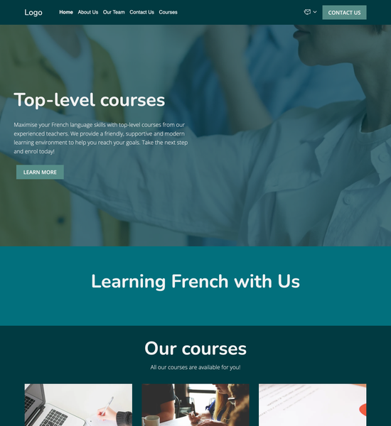 French language school template preview