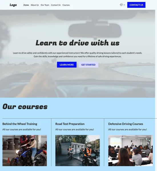 driving school template preview