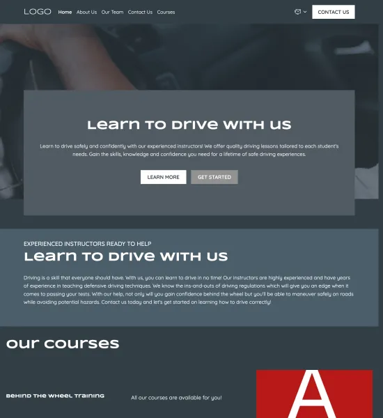 driving school template preview