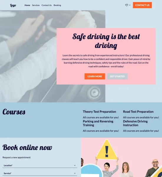 driving instructor template preview