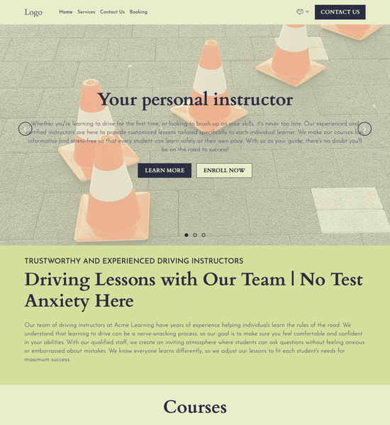 driving instructor template preview