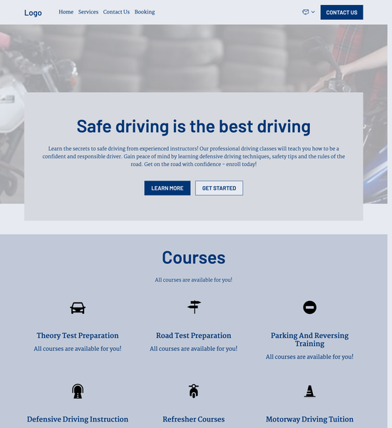 driving instructor template preview