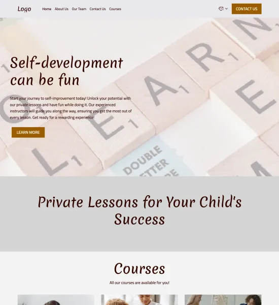 private lessons template preview