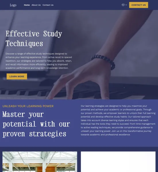 educational blog template preview