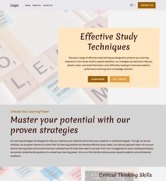 educational blog template preview