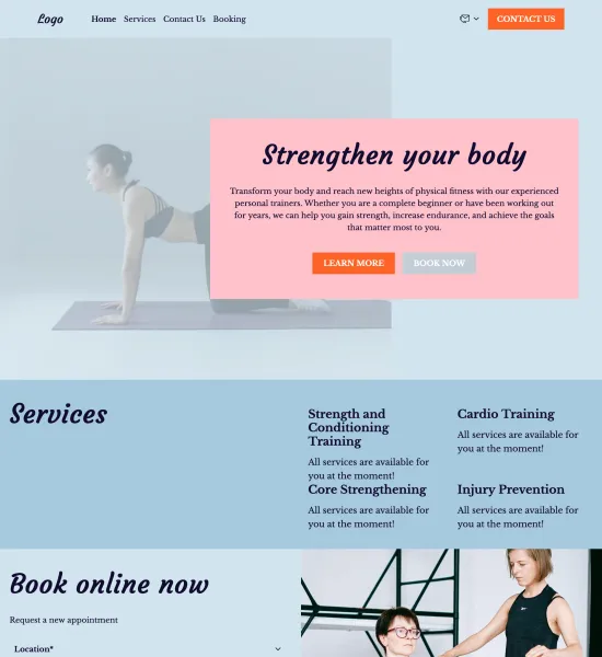 personal trainer template preview