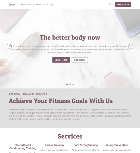 personal trainer template preview