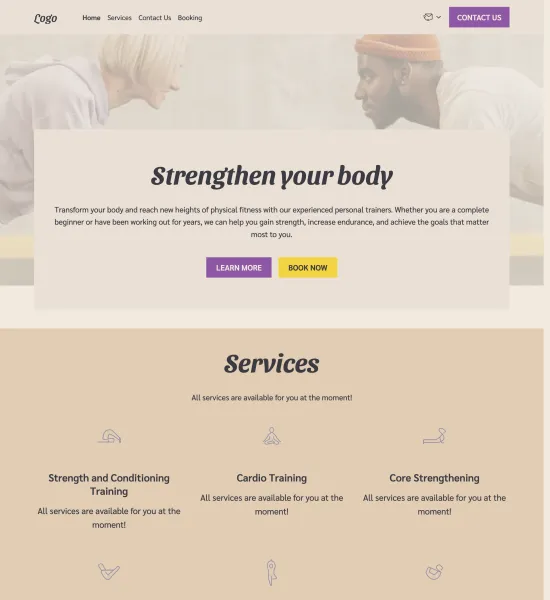 personal trainer template preview