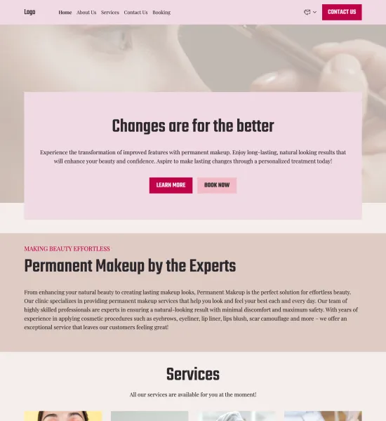 permanent makeup clinic template preview