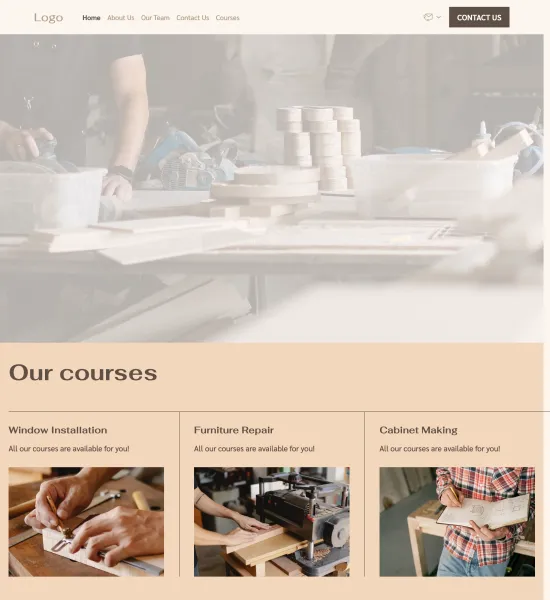 carpenters courses template preview