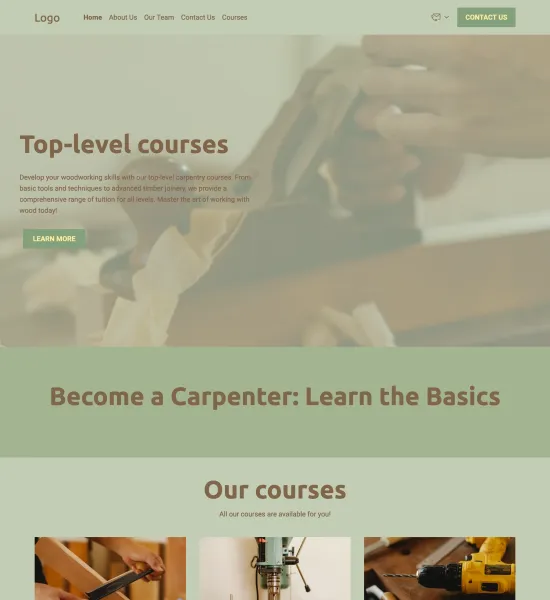 carpenters courses template preview