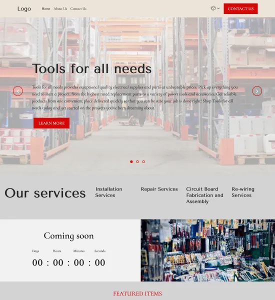 electrical supplies & parts template preview