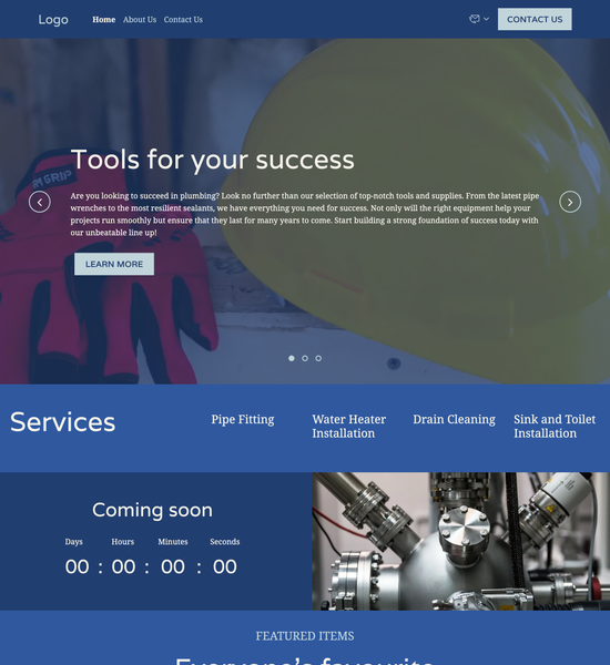 plumbing supplies and tools template preview